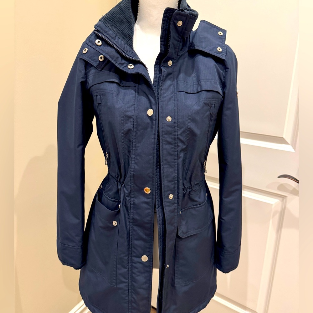 Michael Kors Navy Hooded Parka Jacket - Size XS